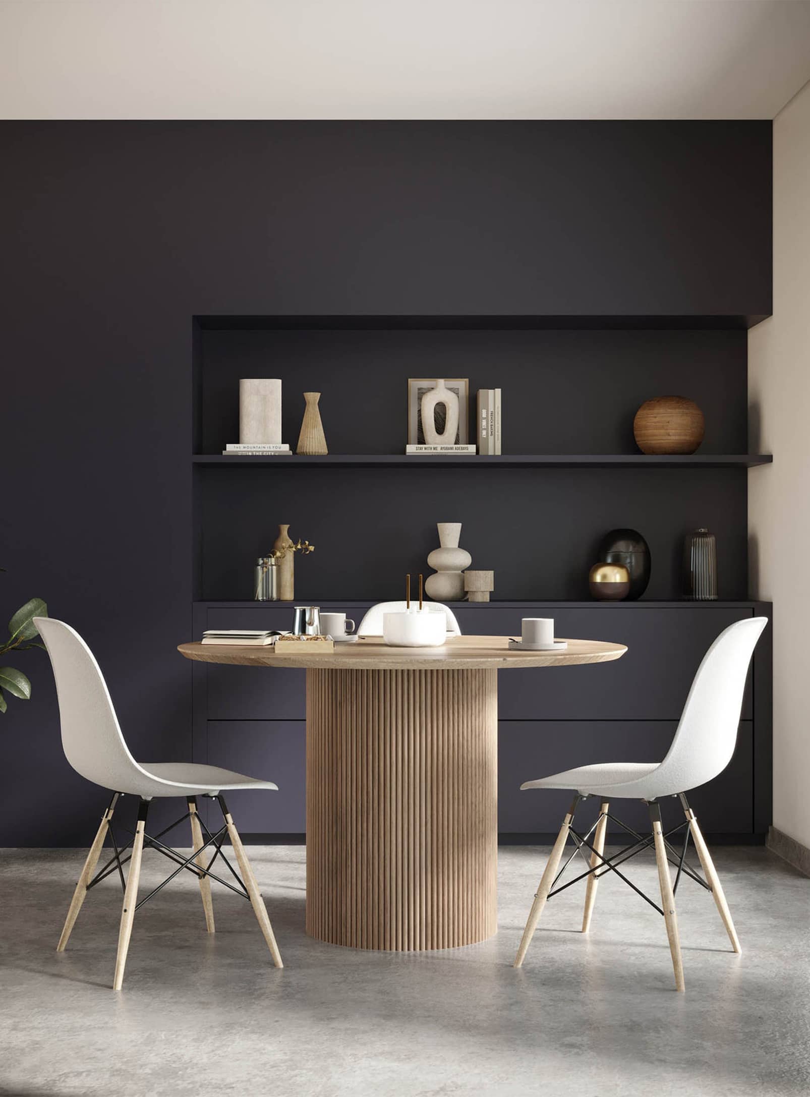 Cylinder: Round wooden dining table – Nüspace