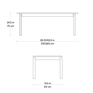 Annex, table en bois avec extentions par Gus* Modern, dimensions