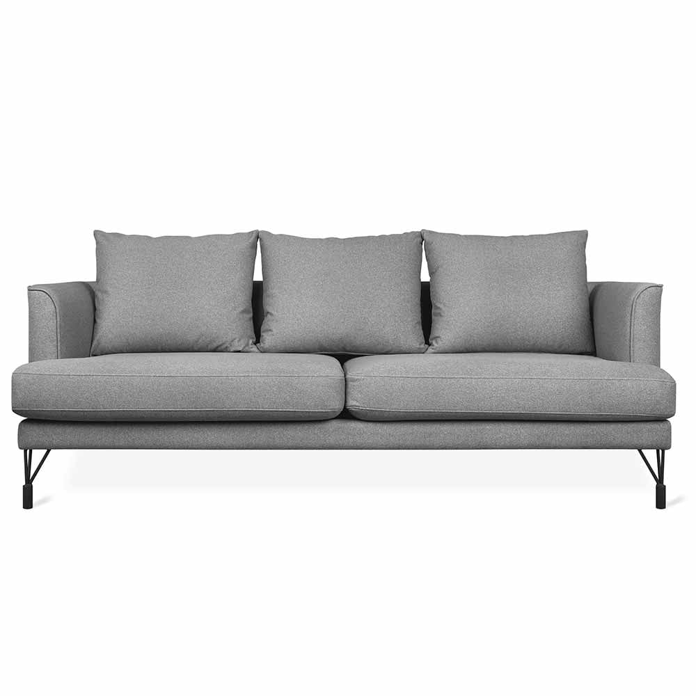 Gus* Modern Highline, sofa confortable de 3 places, en métal, bois et tissu, merino dapple