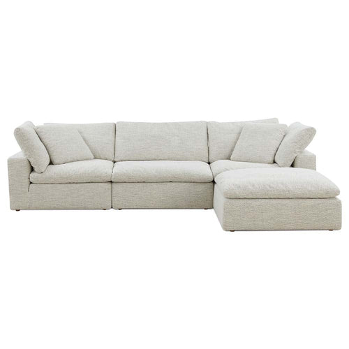 Moe's Home Collection, sofa sectionnel de 4 places avec un tissu résistant et des coussins bien rembourrés, en bois et tissu, sable