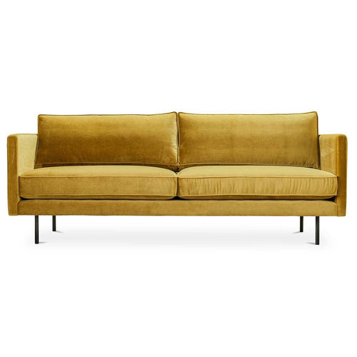 Moe's Home Collection Raphael, sofa accueillant 3 personnes, en bois et tissu polyester, jaune
