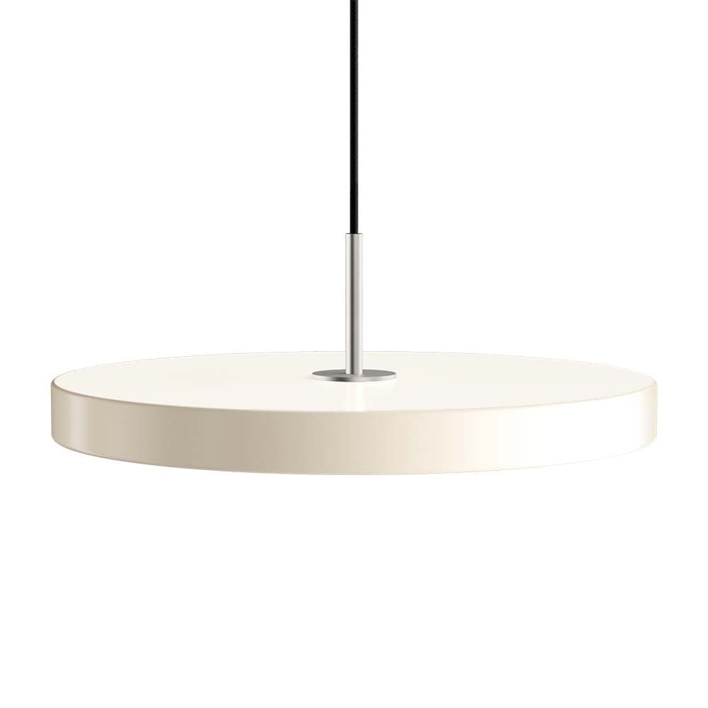 Umage Asteria, lampe suspendue LED ronde, en acier et acrylique, blanc perle, acier