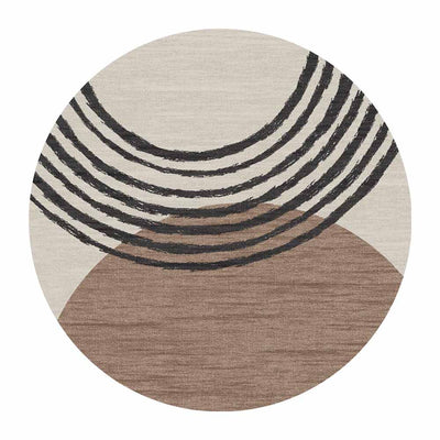 Adama Alma Balance, tapis rond et plat à motif d’une épaisseur de 5 mm, en vinyle, brun
