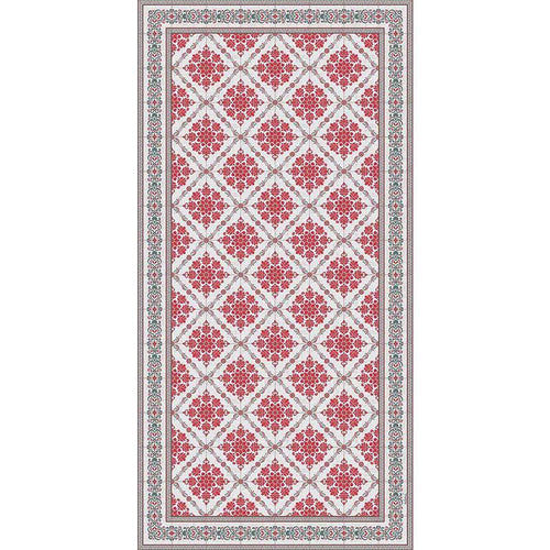 Adama Alma Noelia, tapis plat à motif d’une épaisseur de 5 mm, en vinyle, rouge