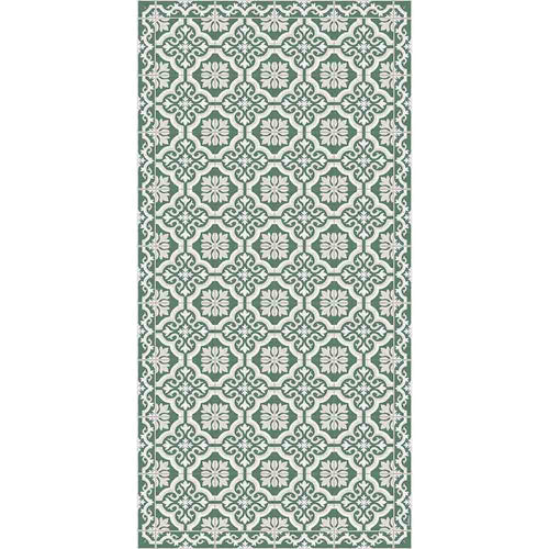 Adama Alma Gracia, tapis plat à motif d’une épaisseur de 5 mm, en vinyle, vert