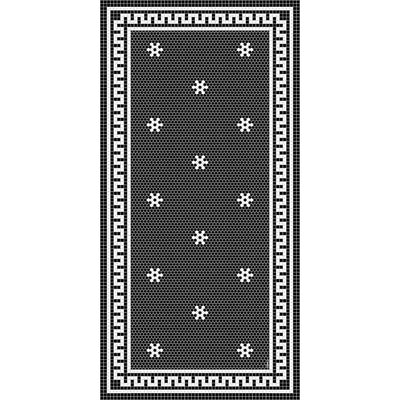 Adama Alma Tuxedo, tapis plat à motif d’une épaisseur de 5 mm, en vinyle, noir