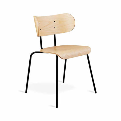 Gus* Modern Bantam, chaise à dîner confortable et contemporaine, en bois et métal, frêne