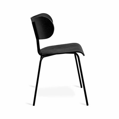 Gus* Modern Bantam, chaise à dîner confortable et contemporaine, en bois et métal, frêne noir