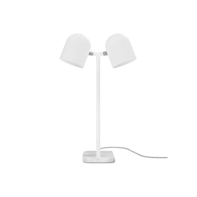 Gus* Modern tandem, lampe de table avec 2 abat-jour, en métal, blanc