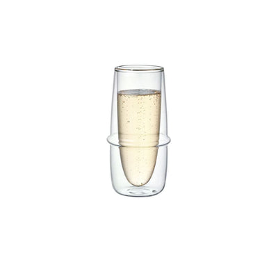 Kinto Kronos, verre à champagne, en verre, transparent