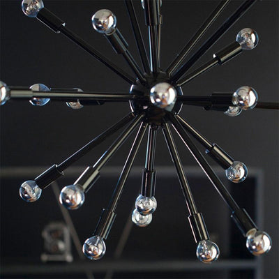 Lampe suspendue Sputnik : un grand classique du design, ses vingt-quatre branches prolongées d'ampoules rappellent les antennes et les satellites, ajoutant une touche captivante de style moderne à votre intérieur.