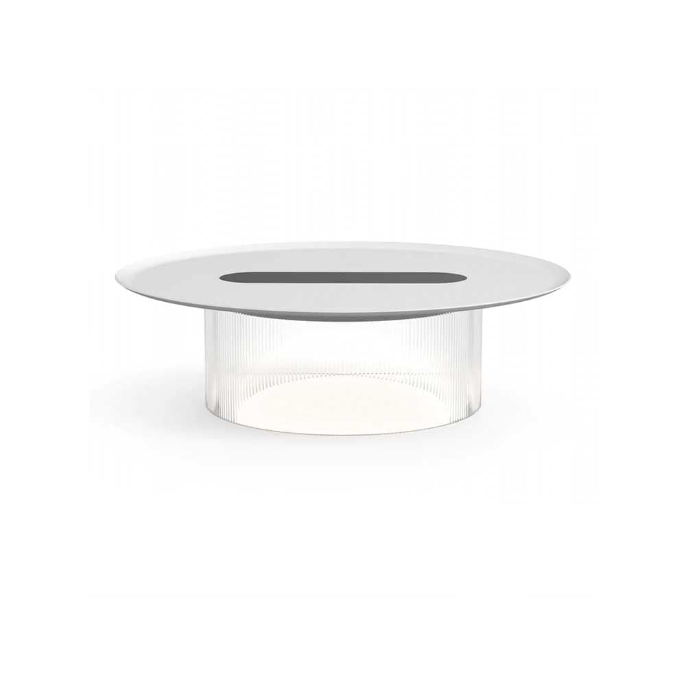 Pablo Designs Carousel, lampe de table en acrylique avec un plateau rechargeant les appareils électroniques, transparent, blanc, 16, petit