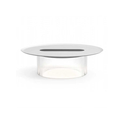 Pablo Designs Carousel, lampe de table en acrylique avec un plateau rechargeant les appareils électroniques, transparent, blanc, 16, petit