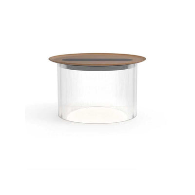 Pablo Designs Carousel, lampe de table en acrylique avec un plateau rechargeant les appareils électroniques, transparent, terracotta, 12, grand
