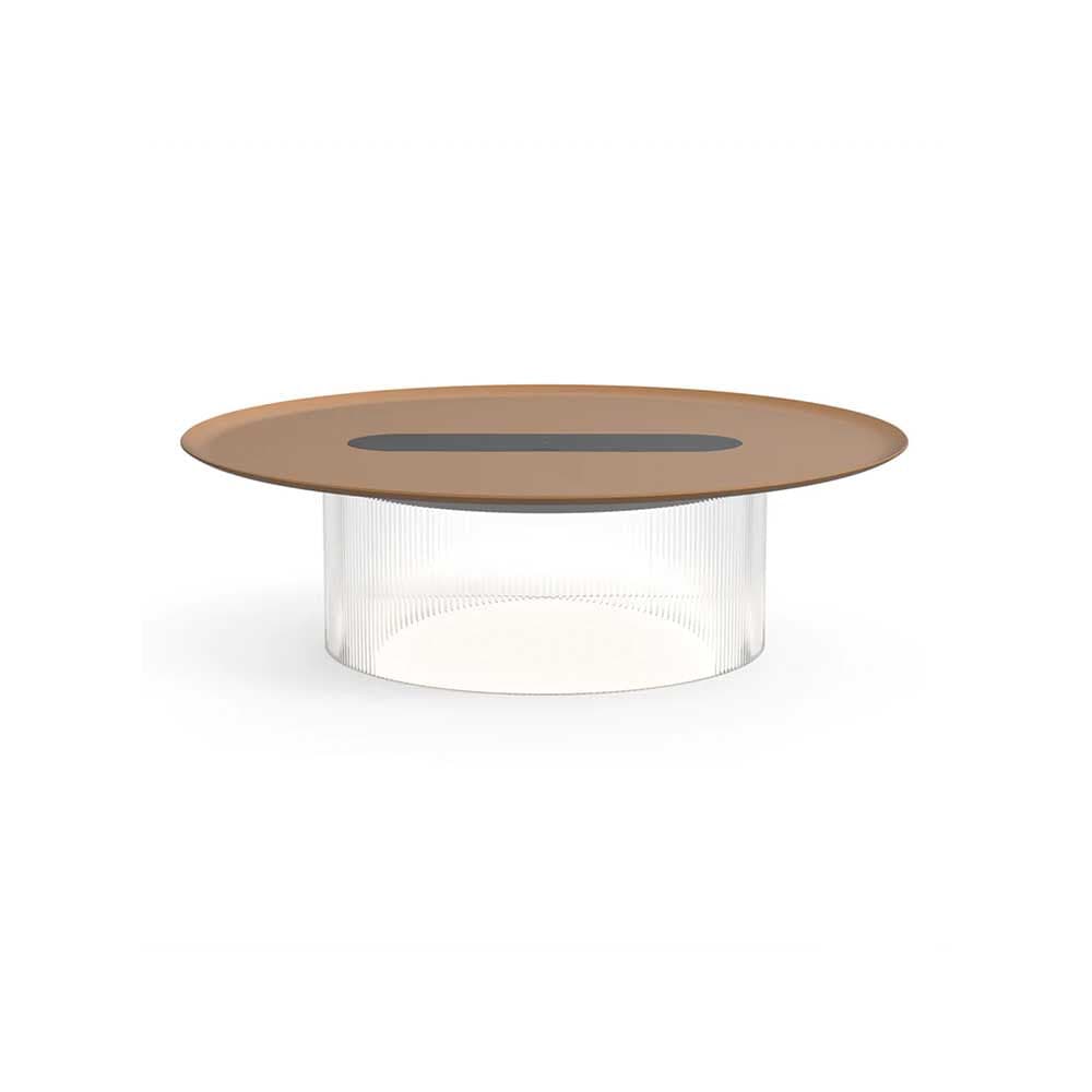 Pablo Designs Carousel, lampe de table en acrylique avec un plateau rechargeant les appareils électroniques, transparent, terracotta, 16, petit