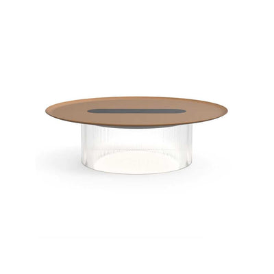 Pablo Designs Carousel, lampe de table en acrylique avec un plateau rechargeant les appareils électroniques, transparent, terracotta, 16, petit