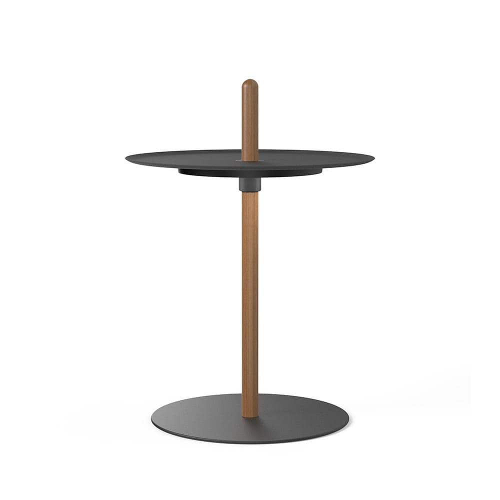 Pablo Designs Nivél Pedestal, lampe de table avec l'abat-jour à hauteur réglable et portable, en bois et métal, noir, noyer