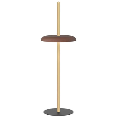 Pablo Designs Nivél, lampe sur pied avec l'abat-jour à hauteur réglable et portable, en bois et métal, espresso, chêne