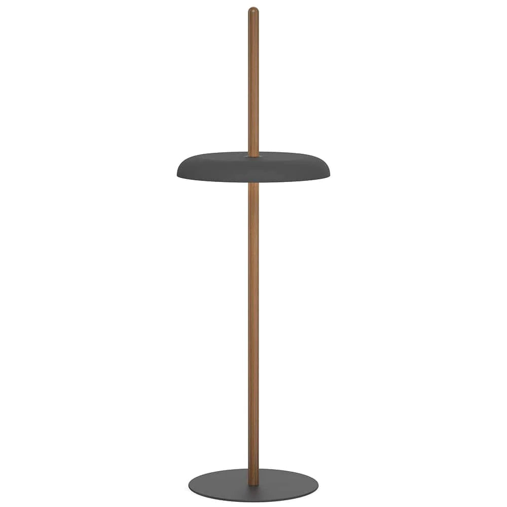 Pablo Designs Nivél, lampe sur pied avec l'abat-jour à hauteur réglable et portable, en bois et métal, noir, noyer