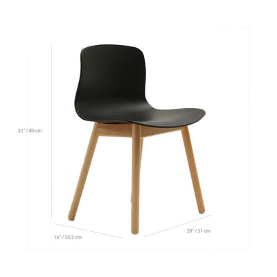 Reproduction About, chaise sans accoudoirs, en polypropylène et bois, dimensions