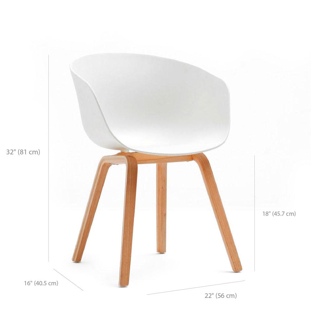 Reproduction About, chaise à dîner, en polypropylène et bois, dimensions