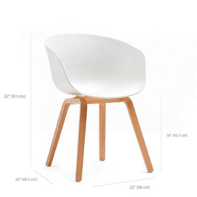Reproduction About, chaise à dîner, en polypropylène et bois, dimensions