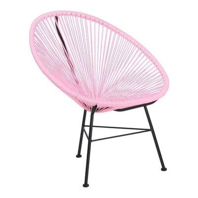 Reproduction Acapulco, chaise de détente, en métal et plastique ABS, rose