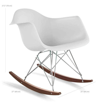 Reproduction Eiffel RAR, chaise berçante, en polypropylène, bois et métal, dimensions