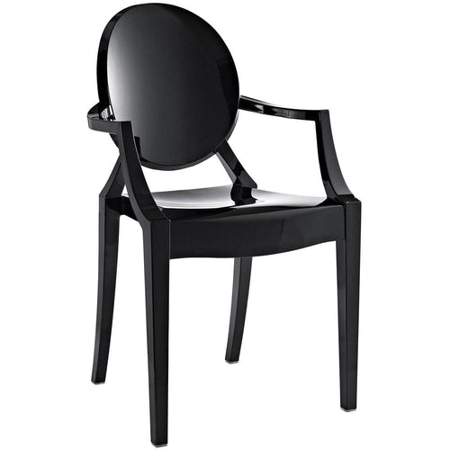 Reproduction Louis Ghost, chaise de salle à manger, en polycarbonate, noir