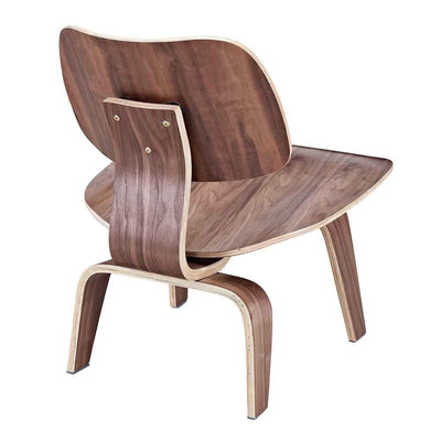 Reproduction Plywood LCW, chaise de détente, en placage de bois, noyer