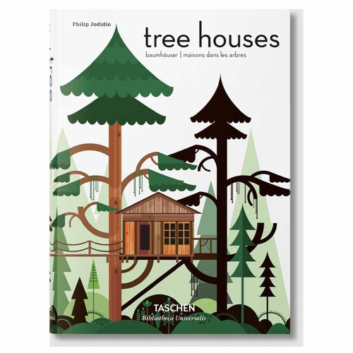 Taschen Tree Houses, livre d’art. cette collection fantaisiste par Taschen présente 50 des plus belles cabanes dans les arbres du monde entier.