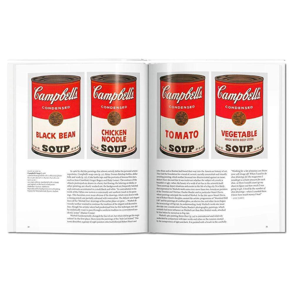 Warhol de Taschen offre une réflexion approfondie sur l'artiste iconique. Plus de 100 images haute qualité capturent son influence et sa diversité artistique, redéfinissant l'art et la culture populaire.