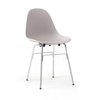 TA par TOOU Design, chaise d'intérieur multifonctionnelle, base chrome, assise gris clair