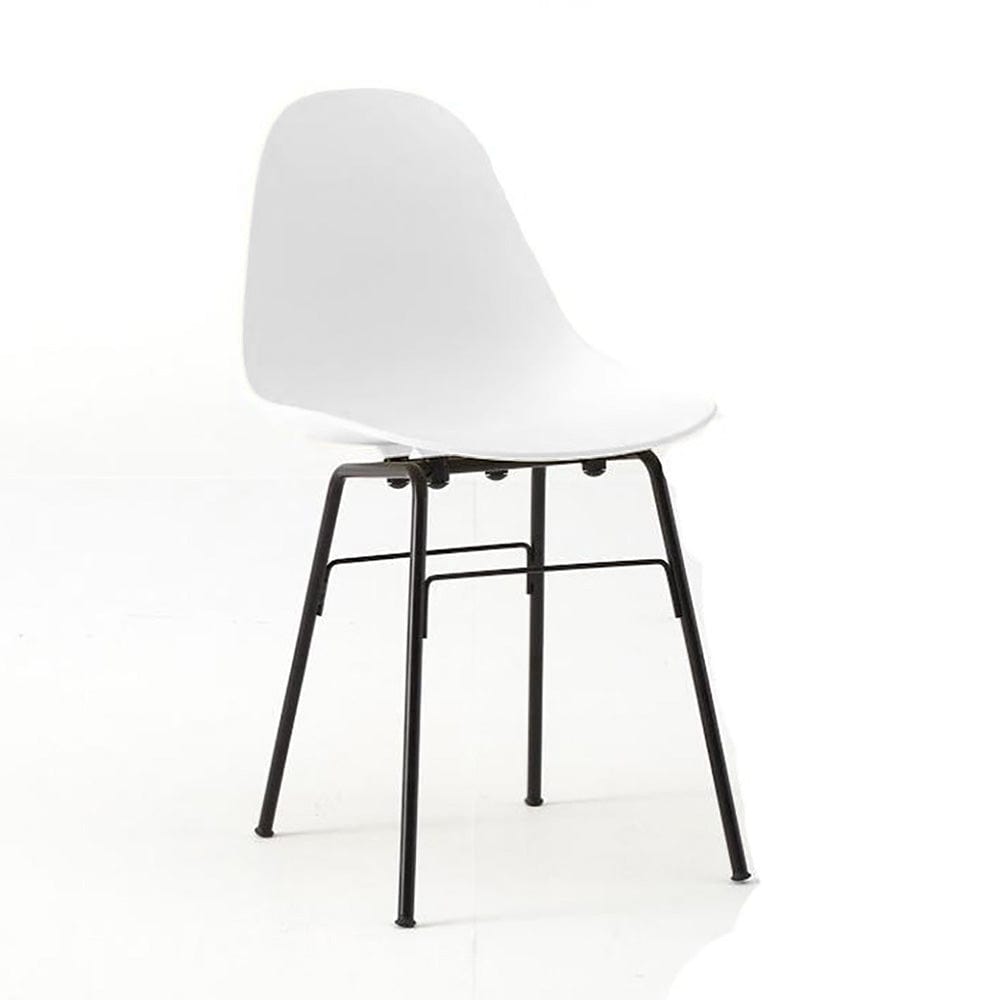 TA par TOOU Design, chaise d'intérieur multifonctionnelle, base noir, assise blanche