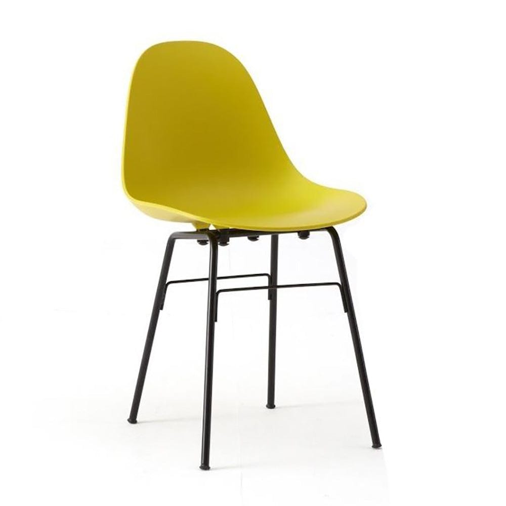 TA par TOOU Design, chaise d'intérieur multifonctionnelle, base noir, assise moutarde