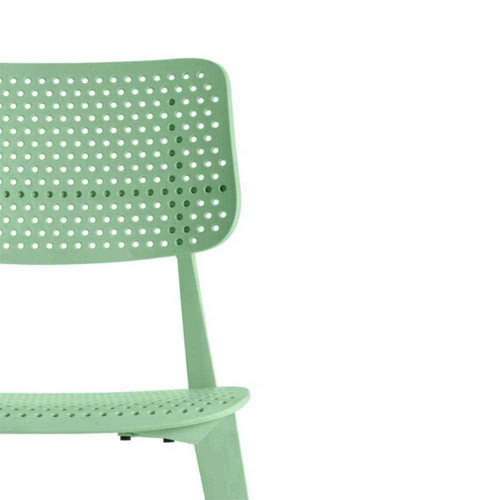 TOOU Stellar perforée, chaise à dîner pour usage intérieur et extérieur, en polypropylène, vert menthe