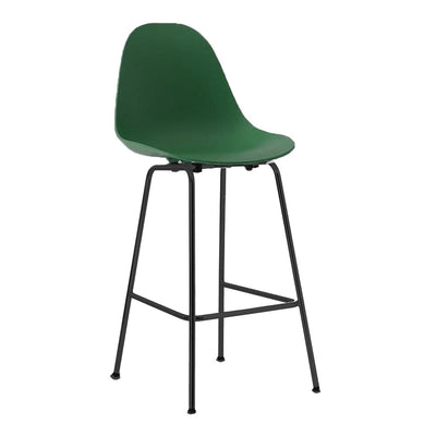 Ta de TOOU Design, tabouret de comptoir d'intérieur avec une assise de 26", base noir, assise verte foncé