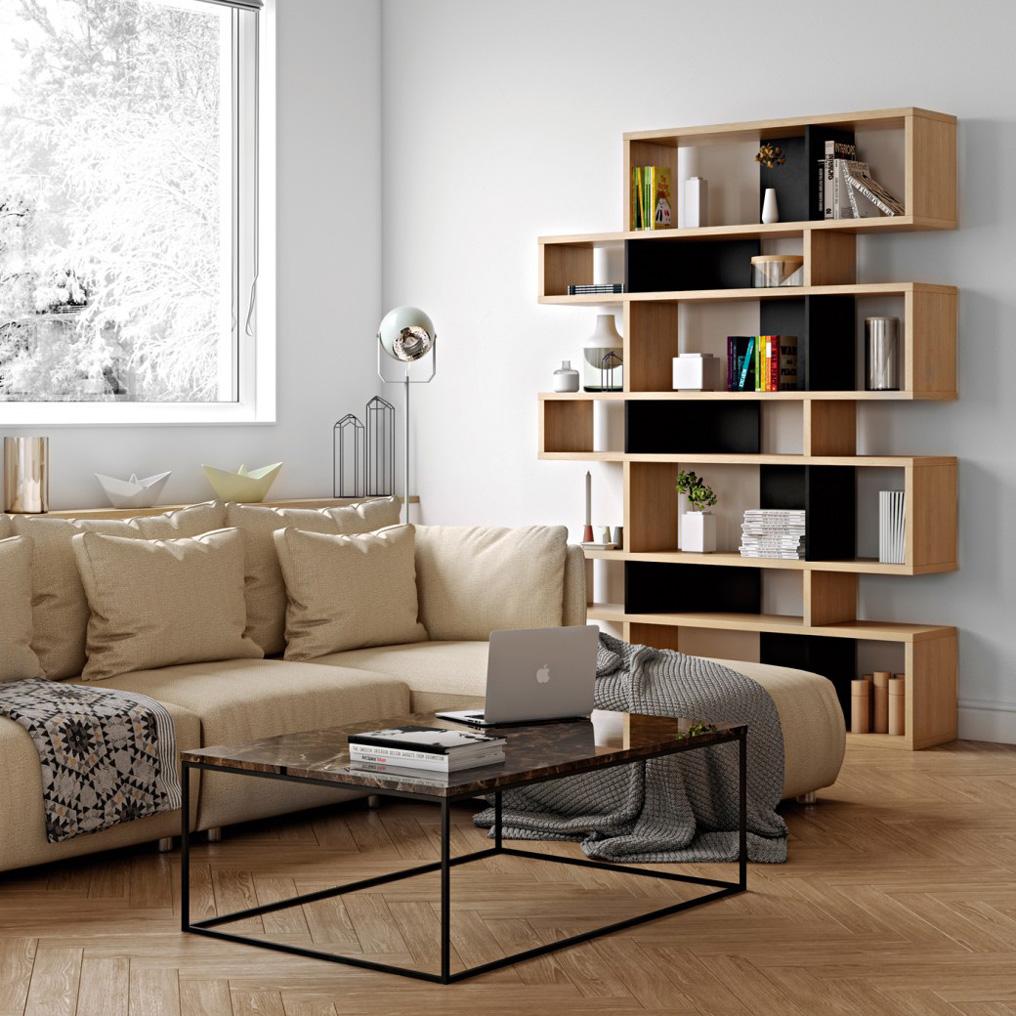 La collection London de TemaHome : des bibliothèques au design déconstruit et personnalisable, parfaites pour un intérieur audacieux.