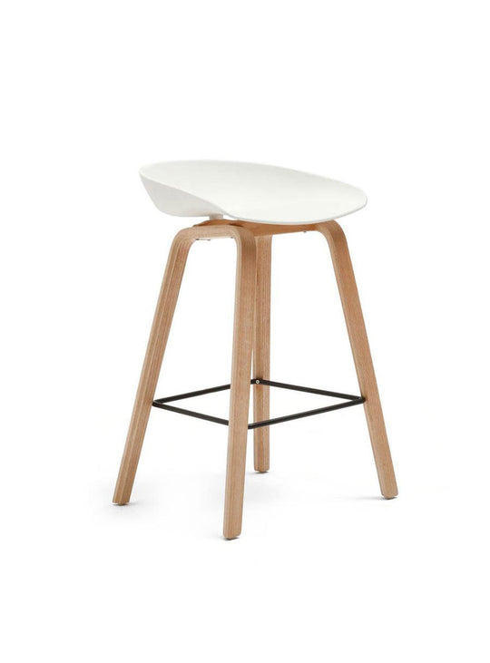 About 32, tabouret bois et polypropylène au style moderne et solide. blanc.