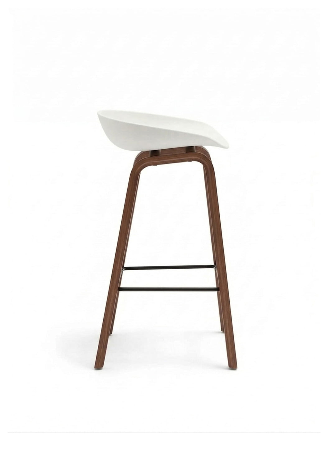 Tabouret About 32 : tabouret de comptoir design, confort et élégance intemporelle. blanc et noyer