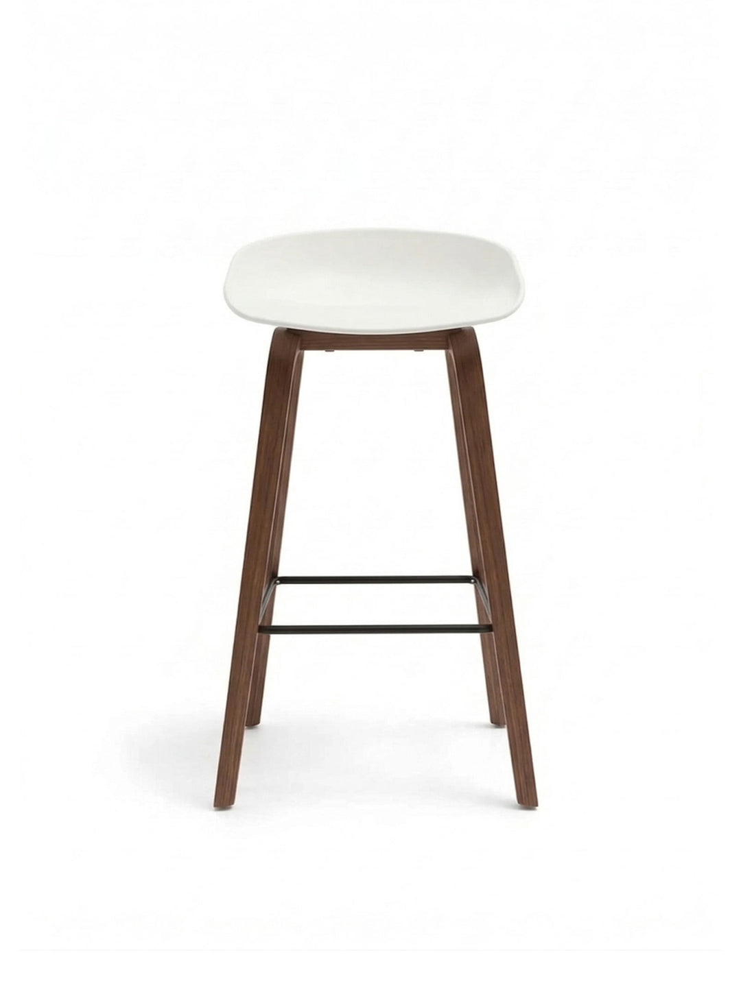 Tabouret About 32 : tabouret contemporain, design minimaliste et matériaux durables. blanc et noyer