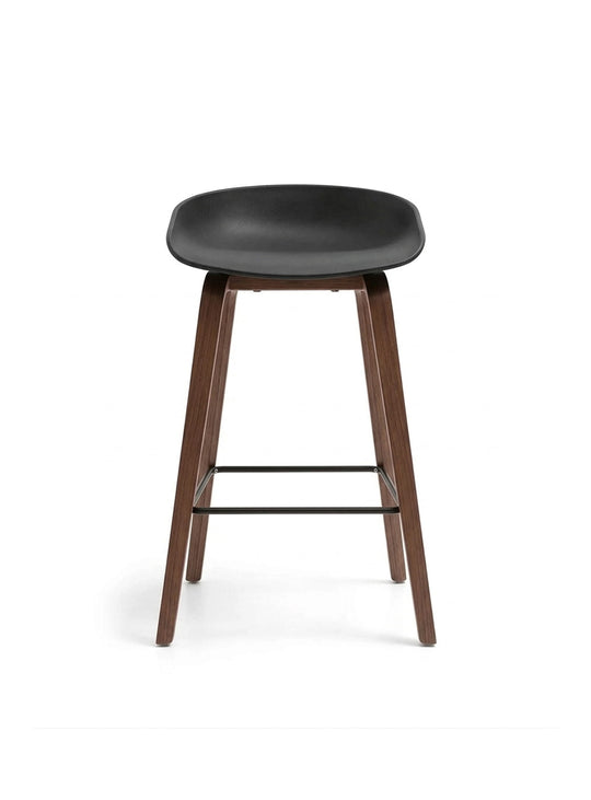 Tabouret About 32 : tabouret de comptoir chic, bois naturel et style moderne. noir et noyer
