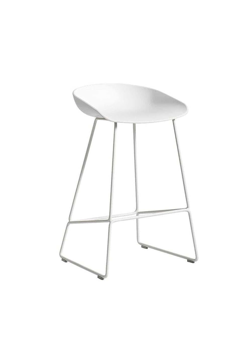About 38, tabouret métal et polypropylène au style moderne et solide. blanc