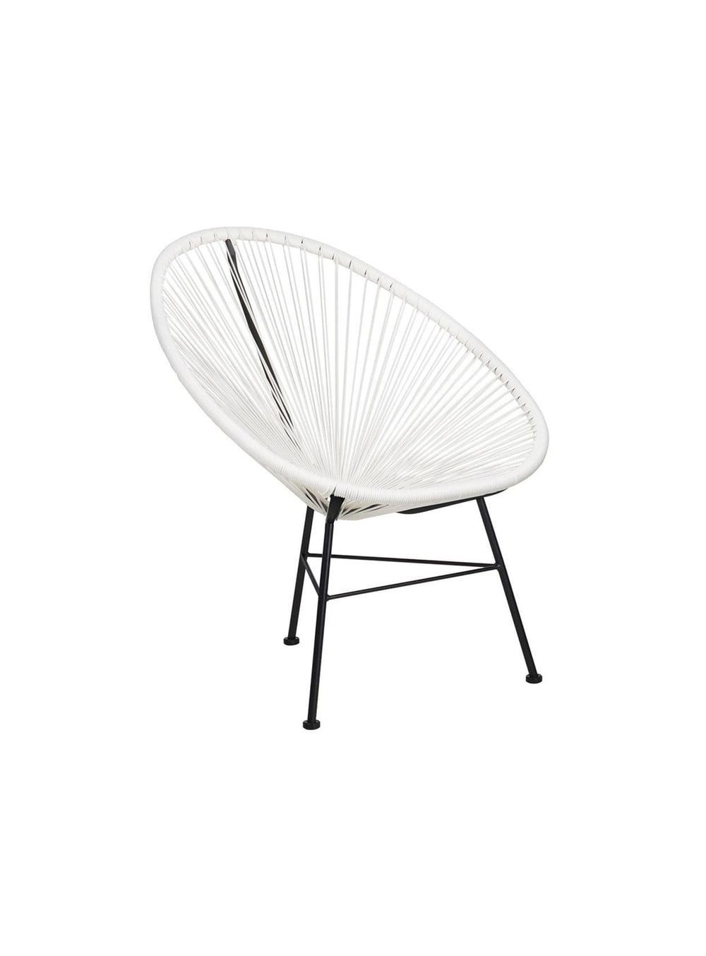 Chaise Acapulco, style rétro mexicain et confort pour intérieur ou extérieur. blanc