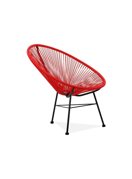 Chaise Acapulco, touche rétro chic pour espace intérieur ou extérieur. rouge