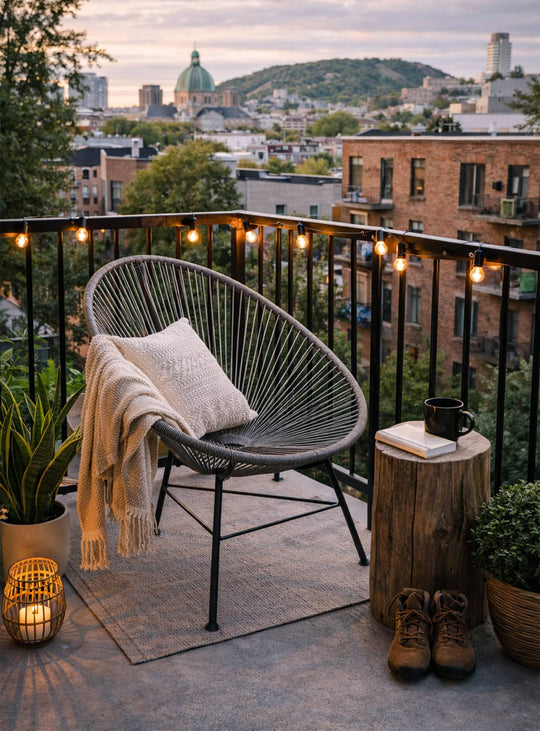 Chaise Acapulco, style rétro mexicain et confort pour intérieur ou extérieur. gris