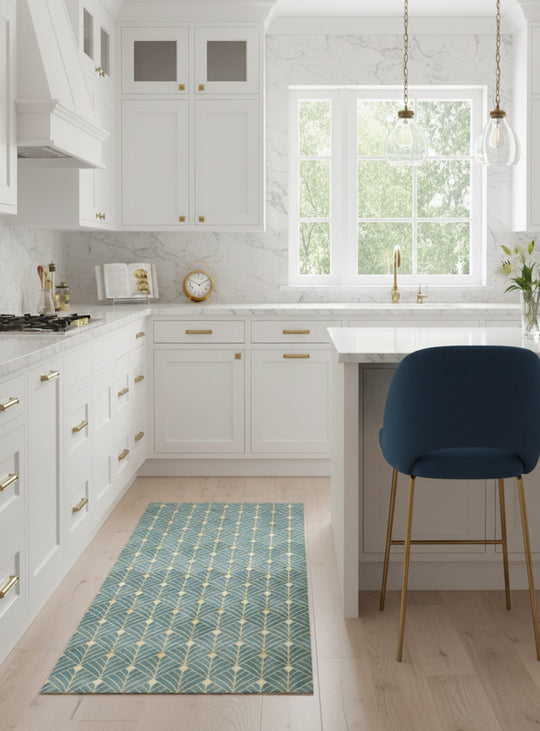 Tapis ArtDeco, vinyle résistant à l’eau et idéal pour zones fréquentées.