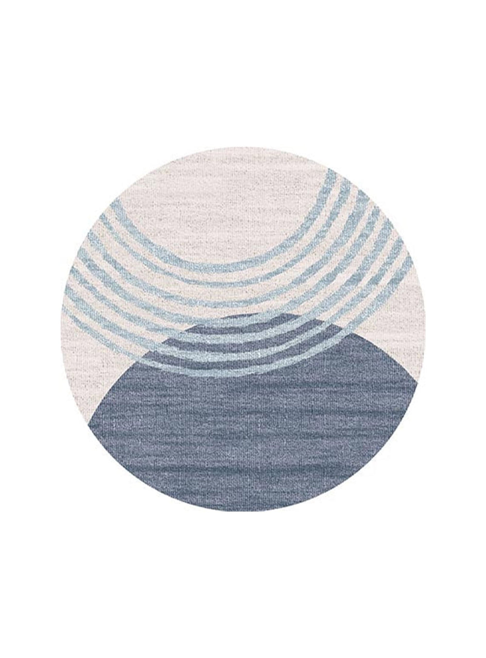 Tapis arrondis en vinyle Adama Alma Balance, antidérapants et faciles à nettoyer au quotidien. bleu