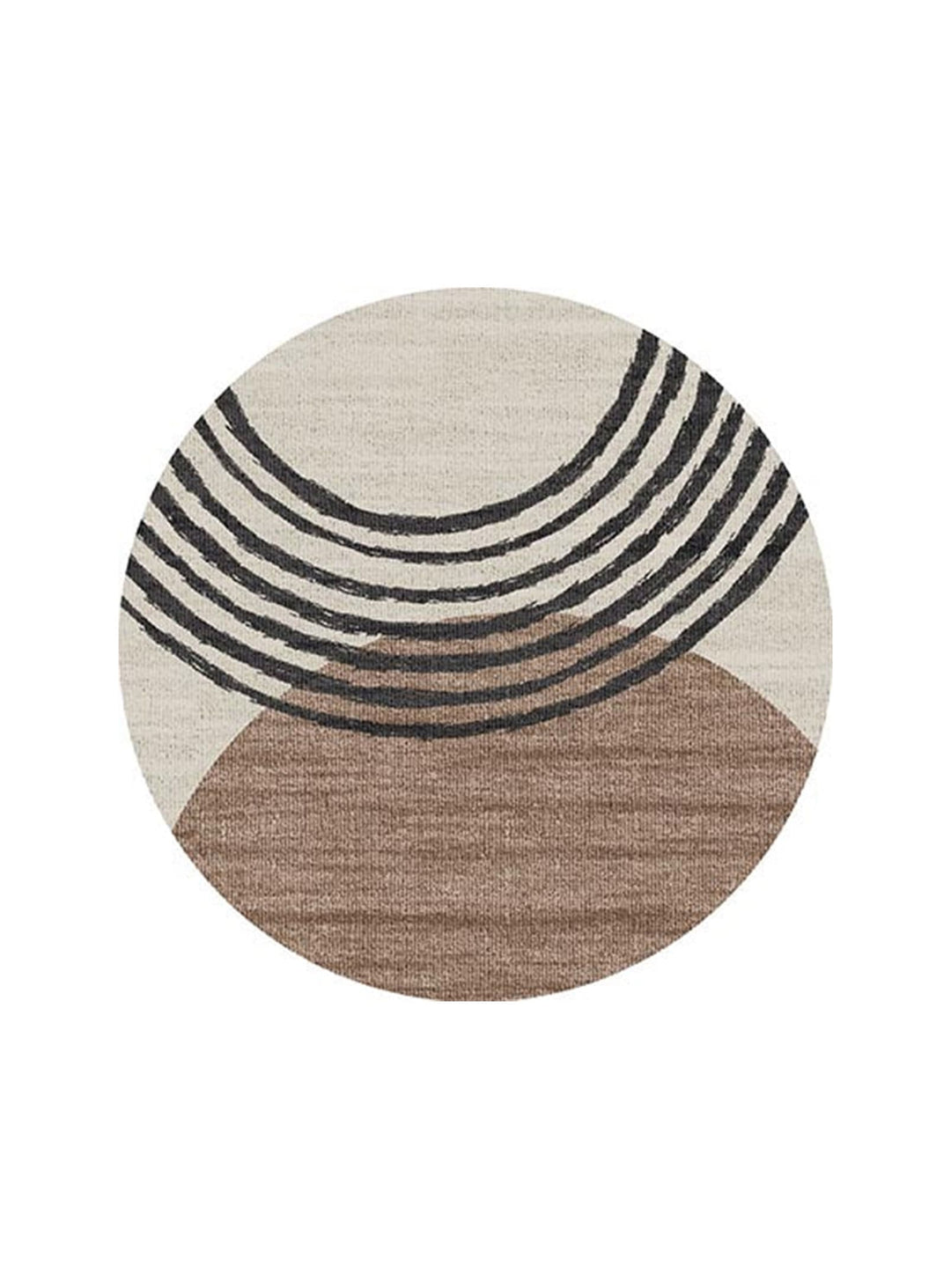 Tapis arrondis en vinyle Adama Alma Balance, design et durables pour sublimer votre maison. brun