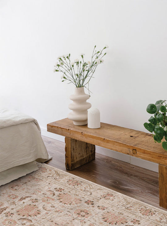 Adama Alma Bazaar : tapis en vinyle intérieur adapté aux zones fréquentées. Beige.